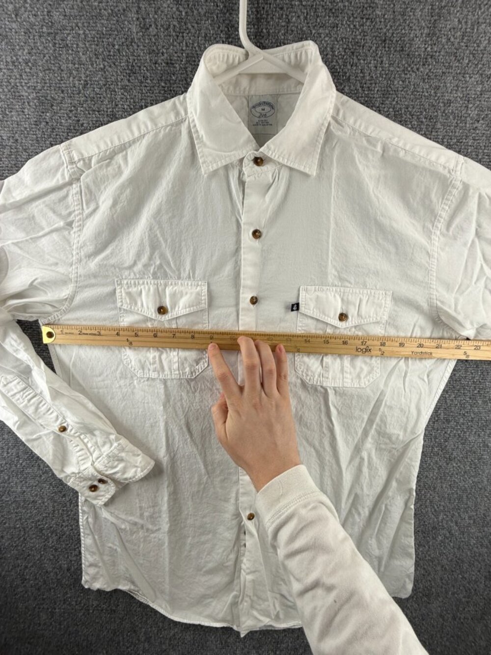 Brooks Brothers Medium Slim Fit Cotton Button Up Shirt Pocket Logo Color Buttons - Picture 6 of 16